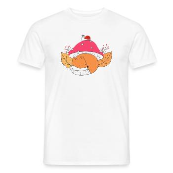 Süßer Fuchs schläft unter Pilz Herbst - Männer T-Shirt - Weiß - Vorne - AI Model Male 178 dark (178cm)