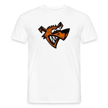 Funny Crazy Dog Cartoon Head - Men's T-Shirt - white - Front - AI Model Male 178 dark (178cm)