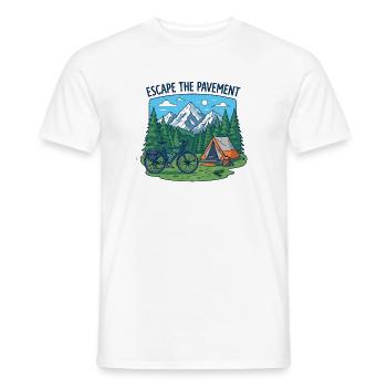Escape the Pavement Bike Camping Vector - Men's T-Shirt - white - Front - AI Model Male 178 dark (178cm)
