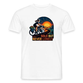 Solo, aber niemals einsame Radfahrerkunst - Männer T-Shirt - Weiß - Vorne - AI Model Male 178 dark (178cm)