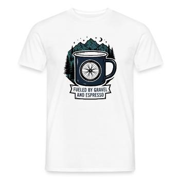 Fueled by Gravel and Espresso Coffee Mug - Men's T-Shirt - white - Front - AI Model Male 178 dark (178cm)