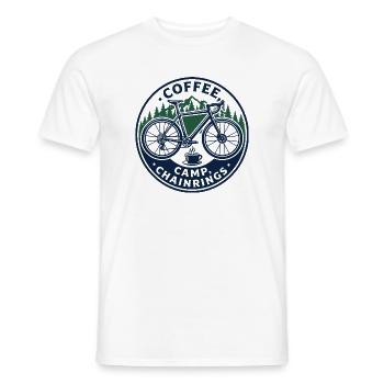 Coffee Camp Kettenblätter Vintage Bike Emblem - Männer T-Shirt - Weiß - Vorne - AI Model Male 178 dark (178cm)