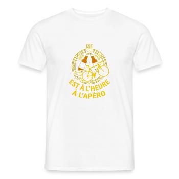Vélo et Apéro Humour Cycliste - T-shirt homme - blanc - Devant - AI Model Male 178 dark (178cm)