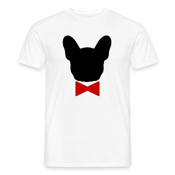 Boubou-Fliege - 001 - Männer T-Shirt - Weiß - Vorne - AI Model Male 178 dark (178cm)