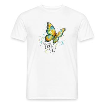 Schmetterling  bunt  - Männer T-Shirt - Weiß - Vorne - AI Model Male 178 dark (178cm)