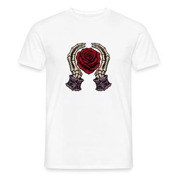 Skeletthände Rote Rose Gotische Tattoo - Männer T-Shirt - Weiß - Vorne - AI Model Male 178 dark (178cm)