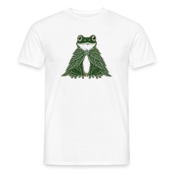 Fern Cloak Frog Cottagecore Folk Art - Men's T-Shirt - white - Front - AI Model Male 178 dark (178cm)