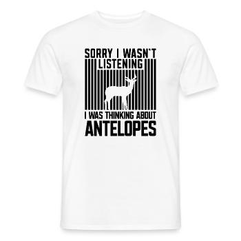 Antelope Funny Animal Saying Humor Safari - Men's T-Shirt - white - Front - AI Model Male 178 dark (178cm)