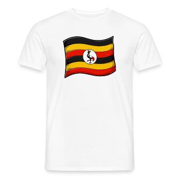 Uganda flag art with crane - Men's T-Shirt - white - Front - AI Model Male 178 dark (178cm)