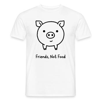 Friends Not Food Pork Vegan Minimalist - Men's T-Shirt - white - Front - AI Model Male 178 dark (178cm)