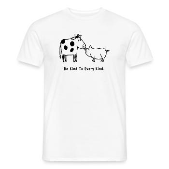 Soyez gentil avec chaque cochon végan gentil - T-shirt homme - blanc - Devant - AI Model Male 178 dark (178cm)