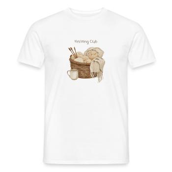 Club de tricot : passe-temps douillet - T-shirt homme - blanc - Devant - AI Model Male 178 dark (178cm)