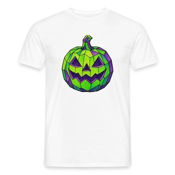 Gruen Lila Halloween Mosaik Kuerbis - Männer T-Shirt - Weiß - Vorne - AI Model Male 178 dark (178cm)