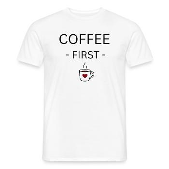 Heart Mug CoffeeLove - Men's T-Shirt - white - Front - AI Model Male 178 dark (178cm)