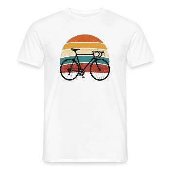 Retro-Fahrrad auf bunter Schleife - Männer T-Shirt - Weiß - Vorne - AI Model Male 178 dark (178cm)