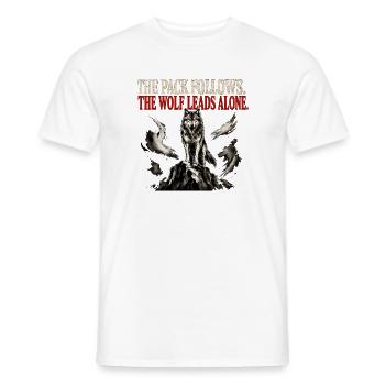 Le loup mène seul Gymnase du loup solitaire Motivation Tee - T-shirt homme - blanc - Devant - AI Model Male 178 dark (178cm)