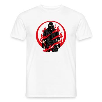 Flammen Ninja Kreis - Männer T-Shirt - Weiß - Vorne - AI Model Male 178 dark (178cm)