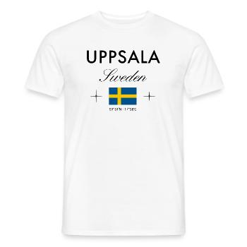 Uppsala, Suède, Coordonnées Souvenir de voyage - T-shirt homme - blanc - Devant - AI Model Male 178 dark (178cm)