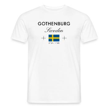 Göteborg Suède Coordonnées Souvenir de voyage - T-shirt homme - blanc - Devant - AI Model Male 178 dark (178cm)