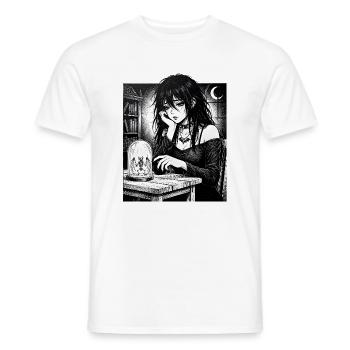 Gothic Nachtschwärmerin im Glas - Männer T-Shirt - Weiß - Vorne - AI Model Male 178 dark (178cm)