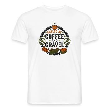 Fueled By Coffee And Gravel Cycling Shirt - Men's T-Shirt - white - Front - AI Model Male 178 dark (178cm)