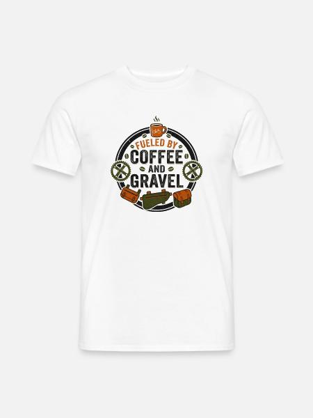 Powered By Coffee And Gravel Cycling Shirt - Männer T-Shirt - Weiß