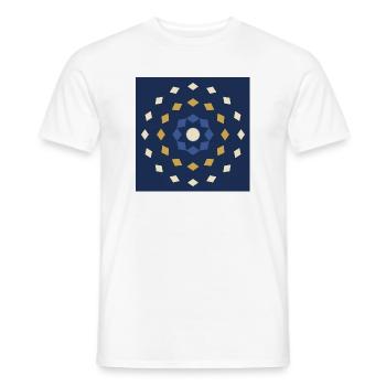 Blue and gold mandalas on a night background - Men's T-Shirt - white - Front - AI Model Male 178 dark (178cm)