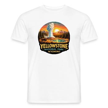 Yellowstone Nationalpark Abenteuer Natur - Männer T-Shirt - Weiß - Vorne - AI Model Male 178 dark (178cm)