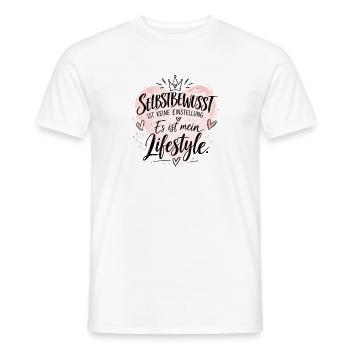 Selbstbewusstes Lifestyle-Herz - Männer T-Shirt - Weiß - Vorne - AI Model Male 178 dark (178cm)