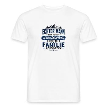 Echter Mann Verantwortung Familie - Männer T-Shirt - Weiß - Vorne - AI Model Male 178 dark (178cm)