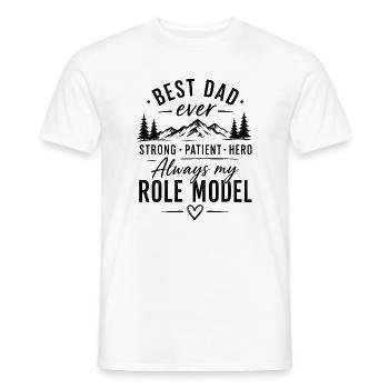 Best Dad Role Model in Mountains - Men's T-Shirt - white - Front - AI Model Male 178 dark (178cm)