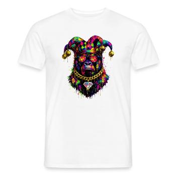 Gorilla Jester Neon Graffiti - Männer T-Shirt - Weiß - Vorne - AI Model Male 178 dark (178cm)