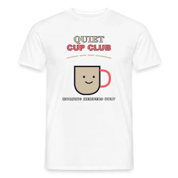 Quiet Cup Club - Men's T-Shirt - white - Front - AI Model Male 178 dark (178cm)