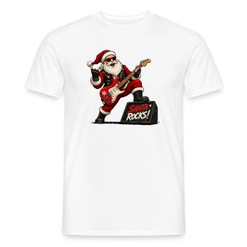 Santa Rocks - Men's T-Shirt - white - Front - AI Model Male 178 dark (178cm)