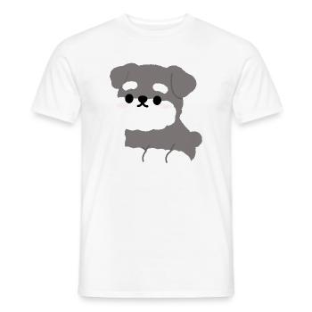 Grey Fluffy Schnauzer Pup Charm - Men's T-Shirt - white - Front - AI Model Male 178 dark (178cm)