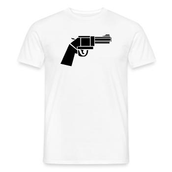 Vintage Revolver – Western Illustration - Men's T-Shirt - white - Front - AI Model Male 178 dark (178cm)