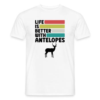 Safari humoristique d’antilopes Afrique - T-shirt homme - blanc - Devant - AI Model Male 178 dark (178cm)