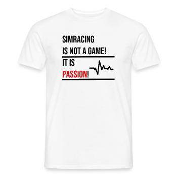 Simracing is not a Game - Männer T-Shirt - Weiß - Vorne - AI Model Male 178 dark (178cm)