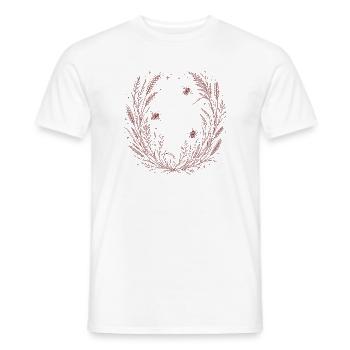 Grain wreath with bees - Men's T-Shirt - white - Front - AI Model Male 178 dark (178cm)