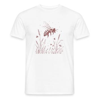 Wiese mit Biene - Männer T-Shirt - Weiß - Vorne - AI Model Male 178 dark (178cm)