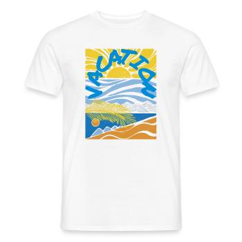 Vacation Sun Sea Sand Vintage Style - Men's T-Shirt - white - Front - AI Model Male 178 dark (178cm)