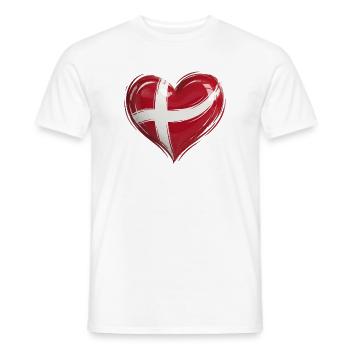 Denmark Heart Flag - Men's T-Shirt - white - Front - AI Model Male 178 dark (178cm)