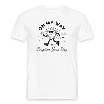 Retro Sun: On My Way to Brighten Your Day - Men's T-Shirt - white - Front - AI Model Male 178 dark (178cm)