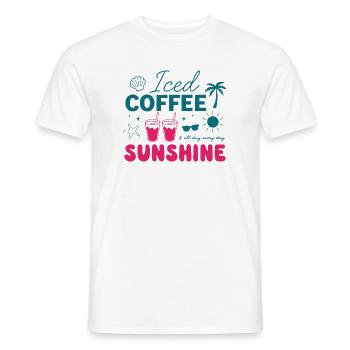Iced Coffee & Sunshine: Summer Vibes - Men's T-Shirt - white - Front - AI Model Male 178 dark (178cm)