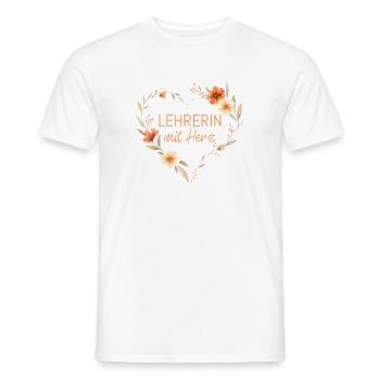 Lehrerin mit Herz! - Männer T-Shirt - Weiß - Vorne - AI Model Male 178 dark (178cm)