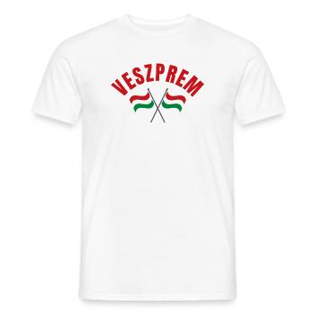 Veszprem Hungarian Flags  - Men's T-Shirt - white - Front - AI Model Male 178 dark (178cm)