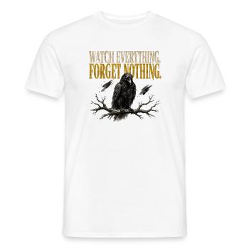 Watch Everything Forget Nothing Raven Crow Shirt - Men's T-Shirt - white - Front - AI Model Male 178 dark (178cm)