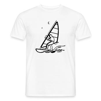 Windsurfing Drawing - Men's T-Shirt - white - Front - AI Model Male 178 dark (178cm)