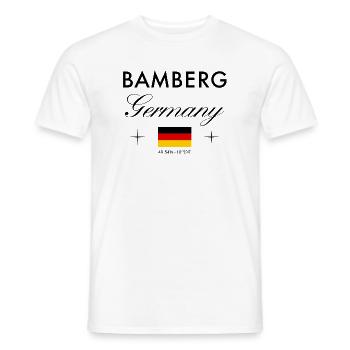 Bamberg Deutschland Koordinaten Reise Souvenir - Männer T-Shirt - Weiß - Vorne - AI Model Male 178 dark (178cm)