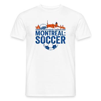 Montreal Soccer European Canadian Pitch Novelty - Men's T-Shirt - white - Front - AI Model Male 178 dark (178cm)